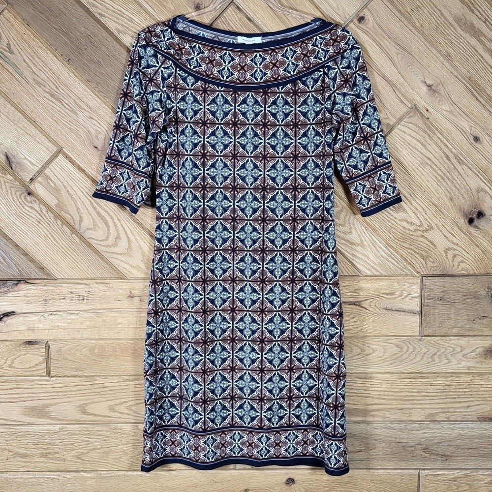 Max Studio Womens Dress Size M Geometric Print 1/2 Sleeve
